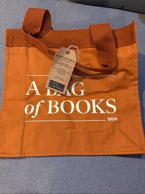 Barnes & Noble Rust Orange 'A Bag of Books' Tote NWT